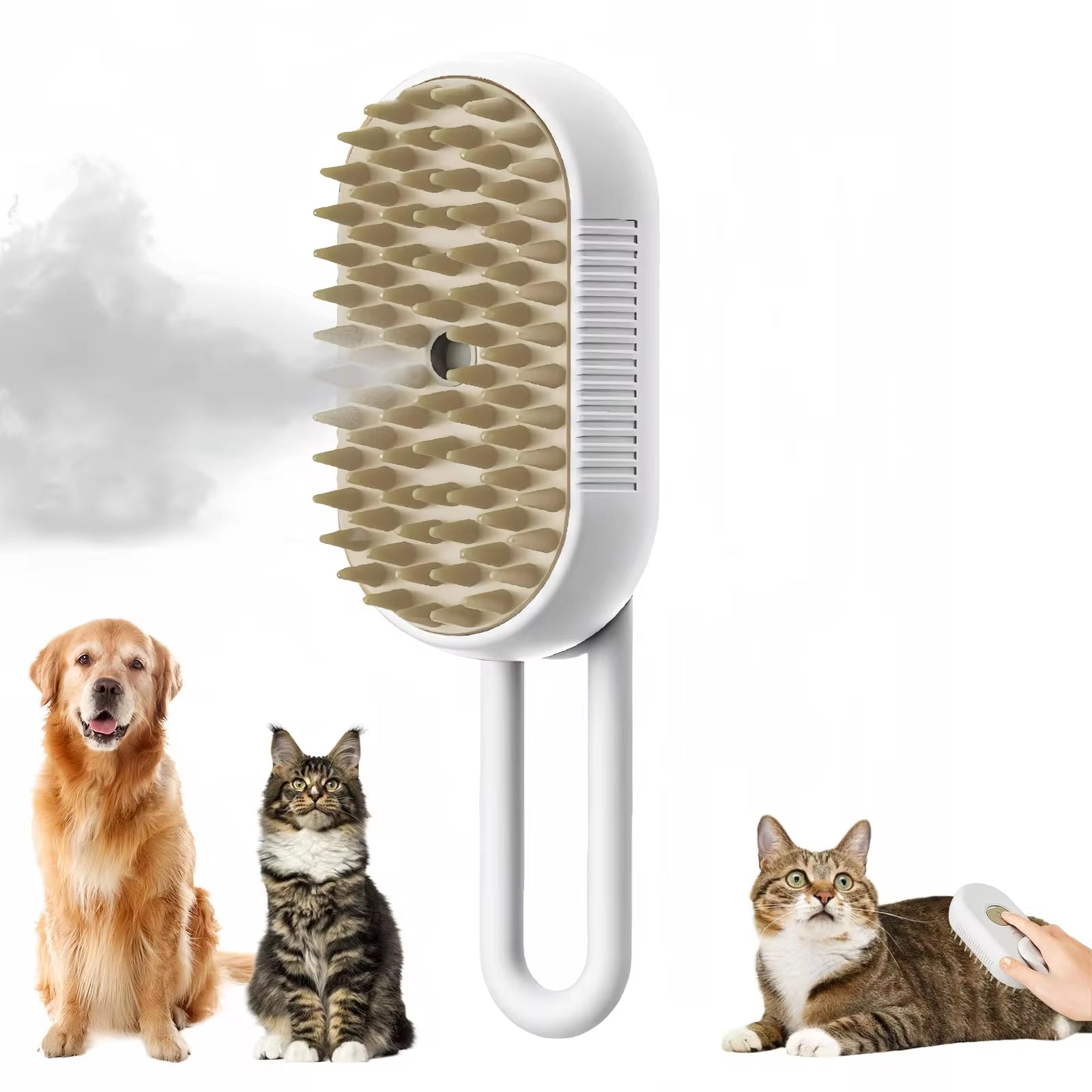 3-in-1 Electric Pet Grooming Brush with Steam, Spray, and Massage Functions for Cats and Dogs