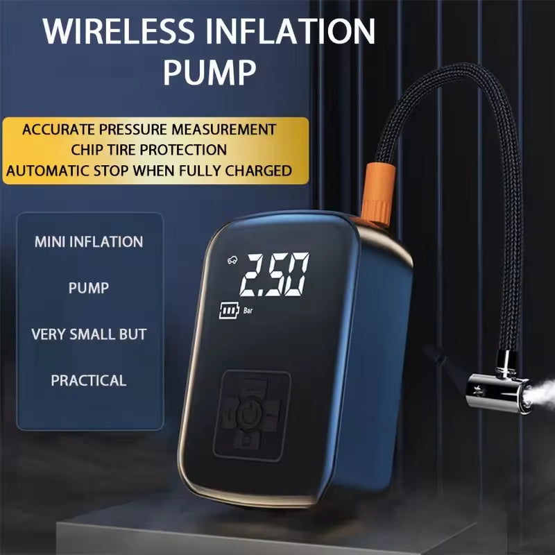 Wireless Electric Tire Inflator and Air Compressor for Vehicles and Inflatable Items