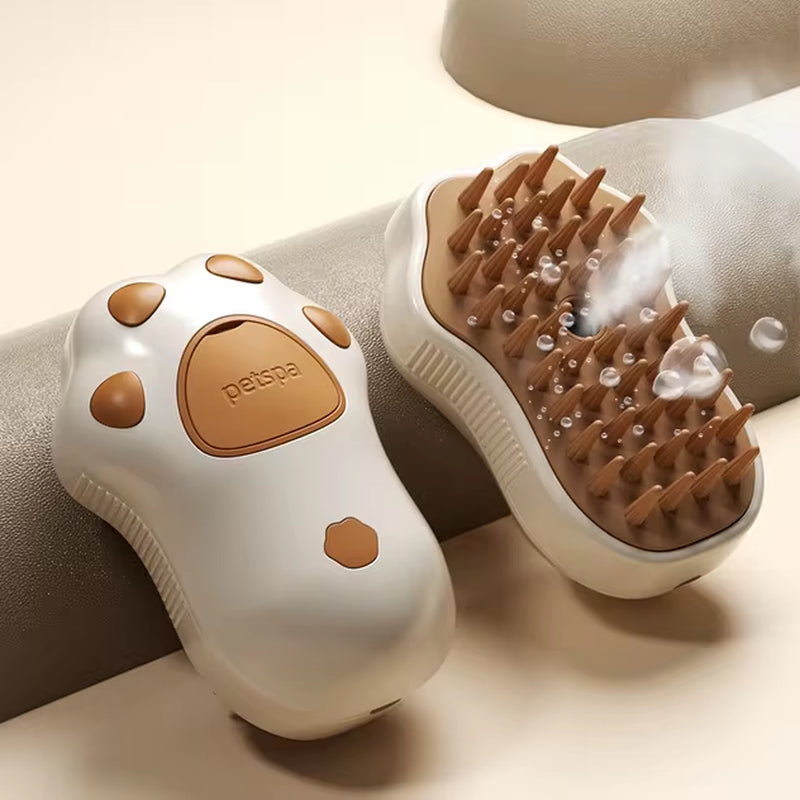 3-in-1 Electric Pet Grooming Brush with Steam, Spray, and Massage Functions for Cats and Dogs
