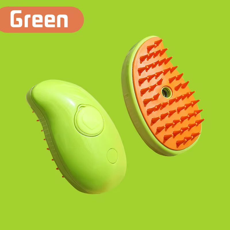 3-in-1 Electric Pet Grooming Brush with Steam, Spray, and Massage Functions for Cats and Dogs